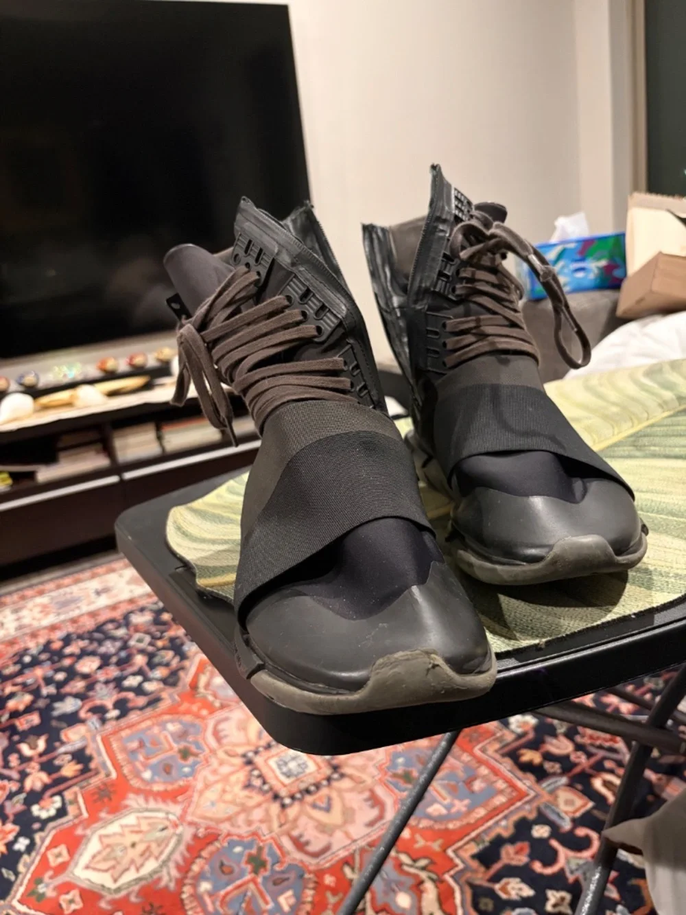 Yohji Yamamoto Y-3 x Adidas High Leather Zip Qasa Boot